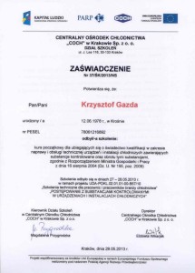 Zaświadczenie COCH